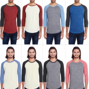 Wholesale Truckload Of 9,369 ThreadFast Raglan Sleeve Baseball Shirts - XS-3XL - Your Price Is Only $1.55 Each
