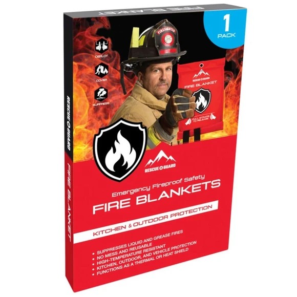 Wholesale Truckload Of 18,000 Rescue And Guard Emergency Fireproof Safety Fire Blankets - 39" x 39" - Your Price Is Only $3.60 Each