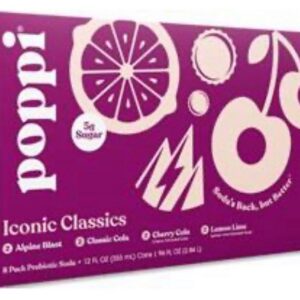 Wholesale Truckload Of 2,200 Cases Of Poppi Iconic Classics Prebiotic Soda – 3 Packs Of 8 Cans Per Case (24 Cans) – Best By Date 12/11/2026 – Your Price Is Only $14.40 Per Case ($0.60 Per Can)