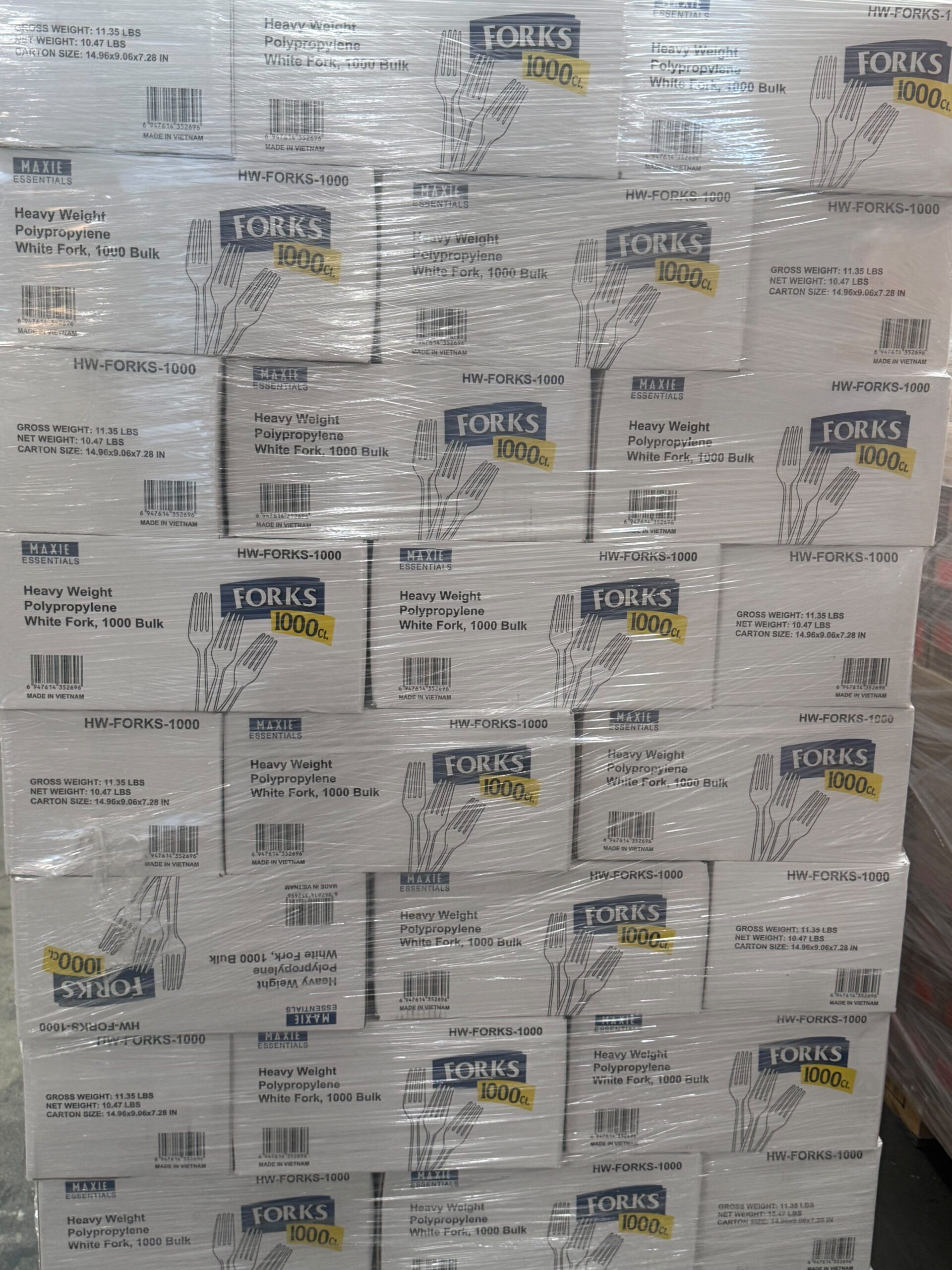 Wholesale Truckload Of 900 Cases Of Disposable Plastic Cutlery – 450 Cases Of Forks & 450 Cases Of Spoons – 1,000 Pieces Per Case – Estimated Original Retail Prices $58.00 To $72.00 Per Case – Your Price Is Only $12.00 Per Case - Image 2